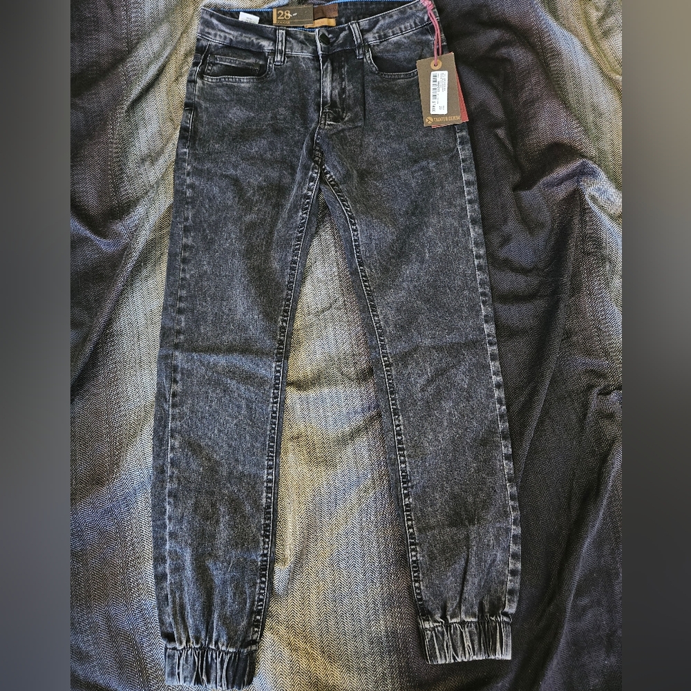 2 Pairs Tainted Denim Jogger Pants
